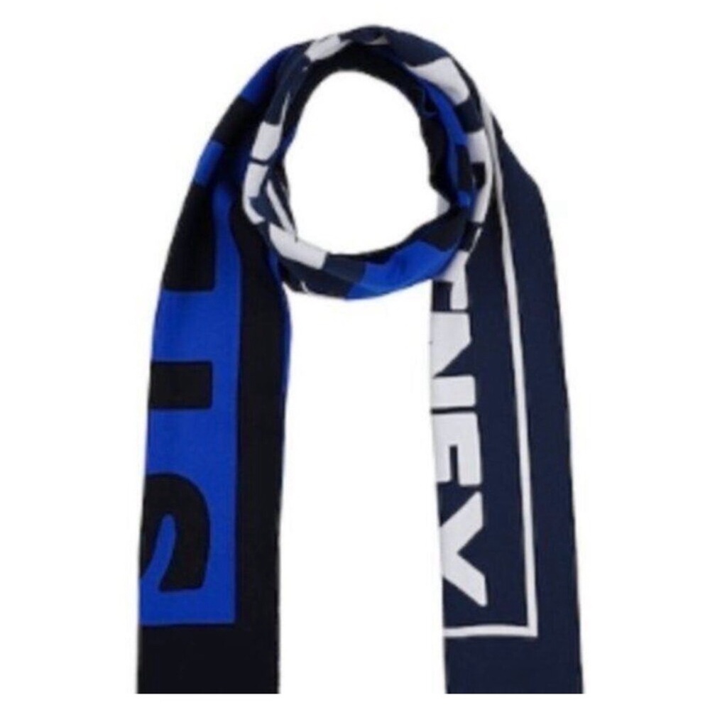 Stella McCartney Blue Graphic Logo Scarf